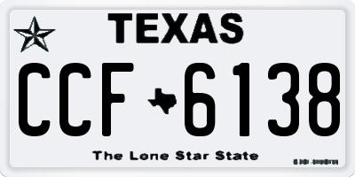 TX license plate CCF6138