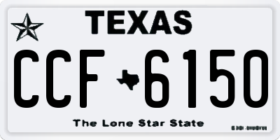 TX license plate CCF6150