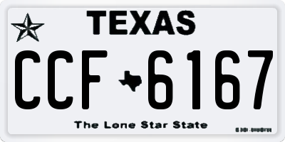 TX license plate CCF6167