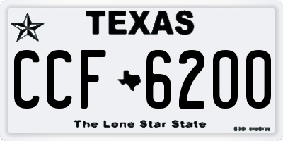 TX license plate CCF6200