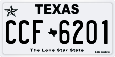TX license plate CCF6201