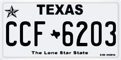 TX license plate CCF6203