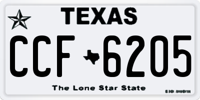 TX license plate CCF6205