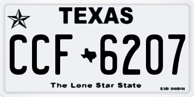 TX license plate CCF6207