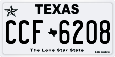 TX license plate CCF6208