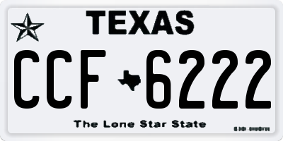 TX license plate CCF6222