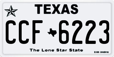 TX license plate CCF6223