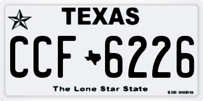 TX license plate CCF6226
