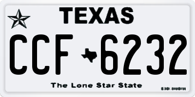 TX license plate CCF6232