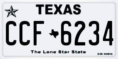 TX license plate CCF6234
