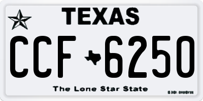 TX license plate CCF6250