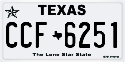 TX license plate CCF6251