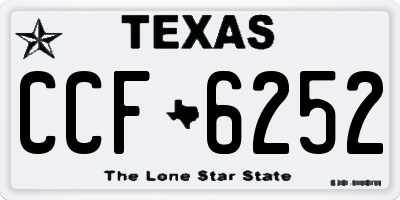 TX license plate CCF6252