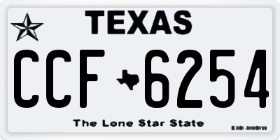 TX license plate CCF6254