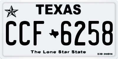TX license plate CCF6258