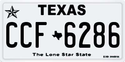 TX license plate CCF6286