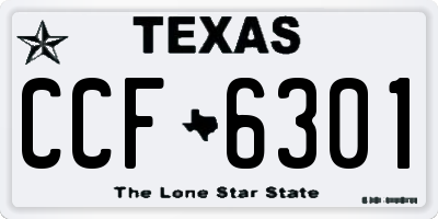 TX license plate CCF6301