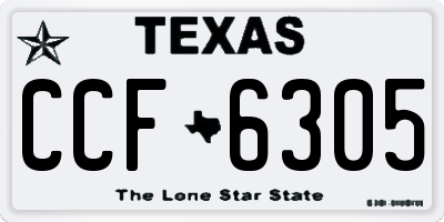 TX license plate CCF6305