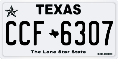 TX license plate CCF6307