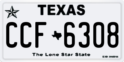 TX license plate CCF6308