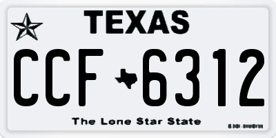 TX license plate CCF6312