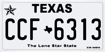 TX license plate CCF6313