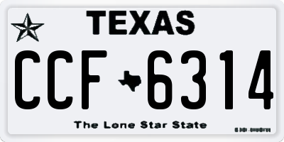 TX license plate CCF6314