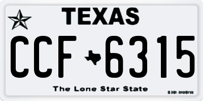 TX license plate CCF6315