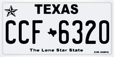 TX license plate CCF6320