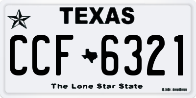 TX license plate CCF6321