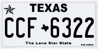 TX license plate CCF6322