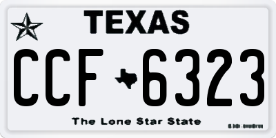 TX license plate CCF6323