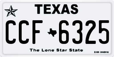 TX license plate CCF6325