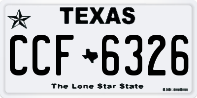 TX license plate CCF6326