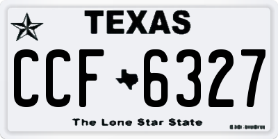 TX license plate CCF6327