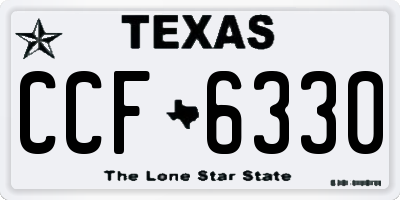TX license plate CCF6330