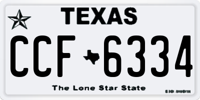 TX license plate CCF6334