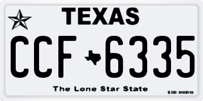 TX license plate CCF6335