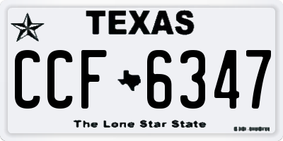 TX license plate CCF6347