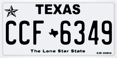 TX license plate CCF6349