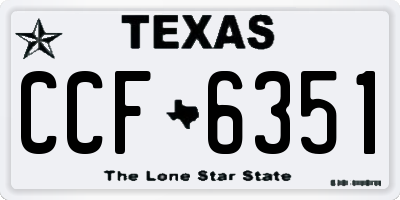 TX license plate CCF6351