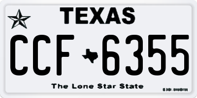 TX license plate CCF6355