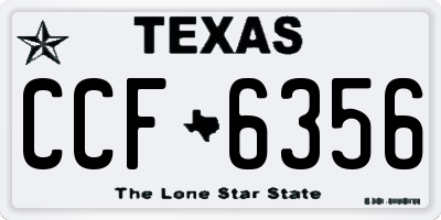 TX license plate CCF6356