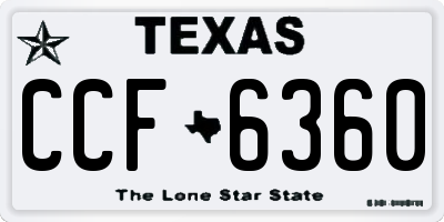 TX license plate CCF6360