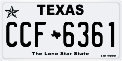 TX license plate CCF6361