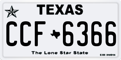 TX license plate CCF6366