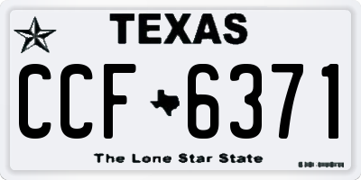 TX license plate CCF6371