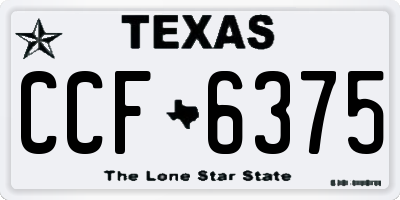 TX license plate CCF6375