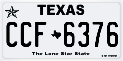 TX license plate CCF6376