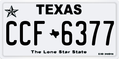 TX license plate CCF6377
